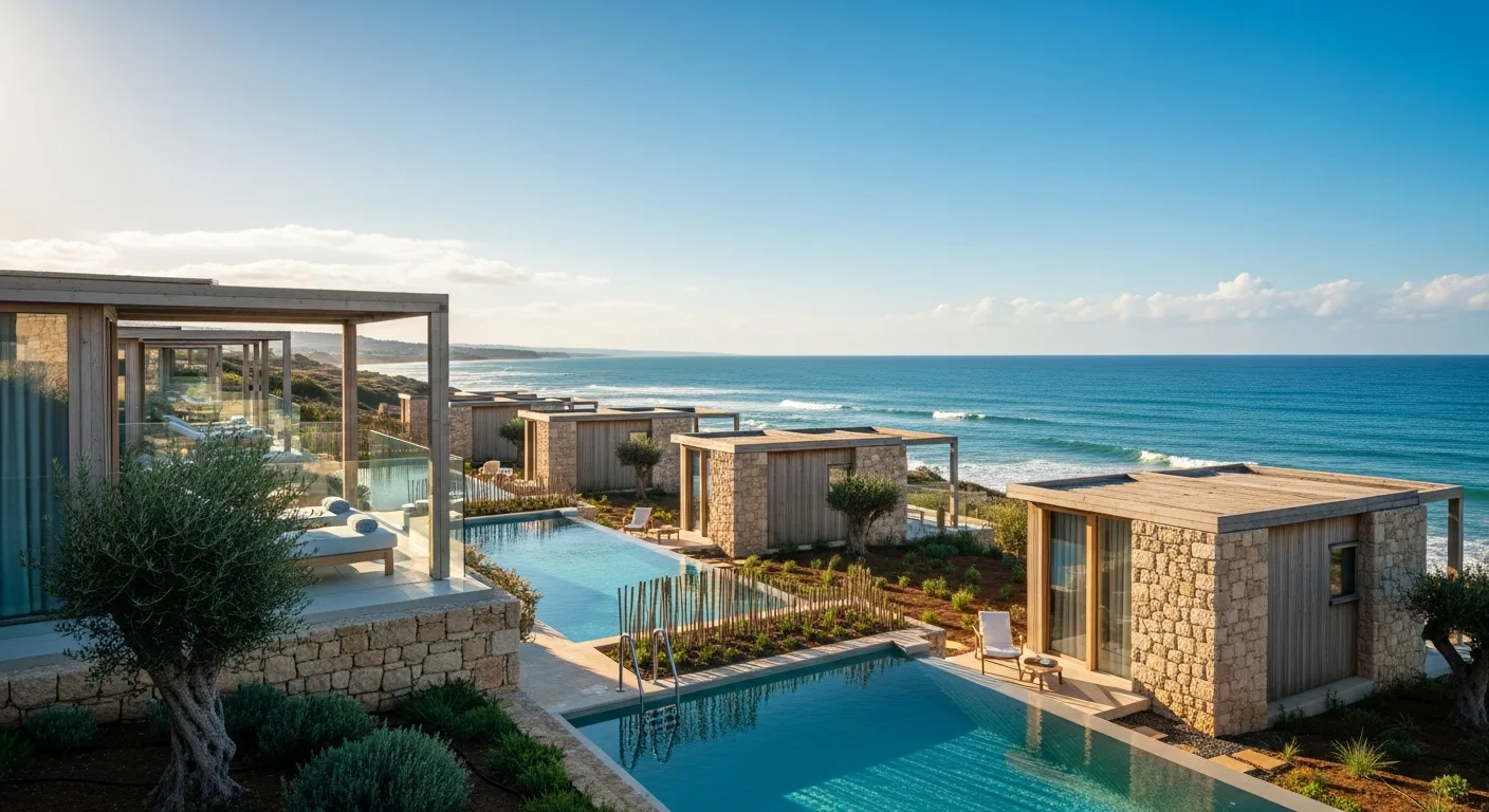 Konzept für Tiny Villas mit privaten Pools an der Küste Zyperns