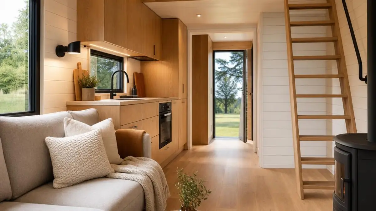 Tiny House Investment mit möbliertem Ferienhausinterieur in Mecklenburg