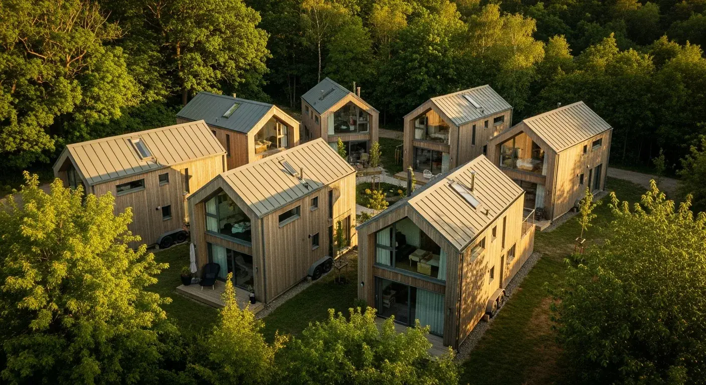 Mehrere hochwertige Tiny Houses als gemeinschaftliches Investment in der Natur