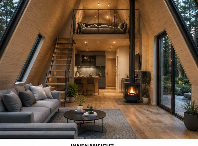 Galerieebene als zweites Schlafzimmer im A-Frame Tiny House